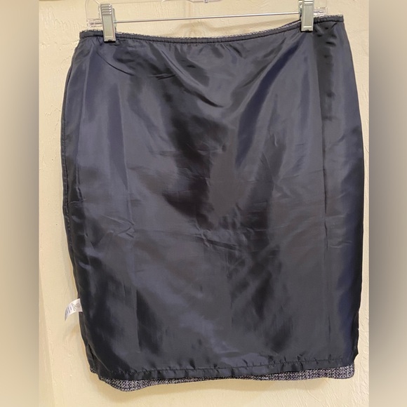 Talbots 10 Navy Tweed Lined Pencil Skirt - Picture 6 of 10